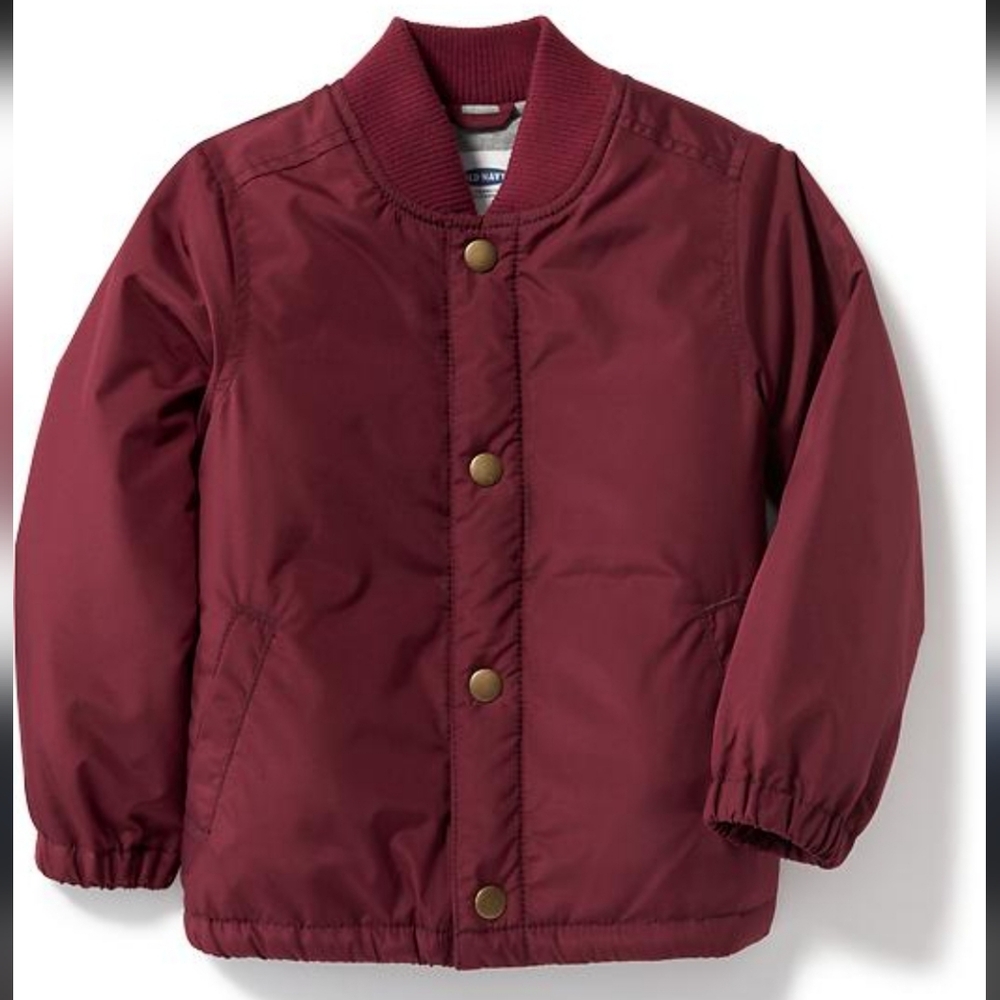 Old Navy Burgundy Kids Bomber Jacket Size 5